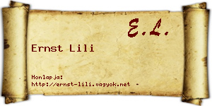 Ernst Lili névjegykártya